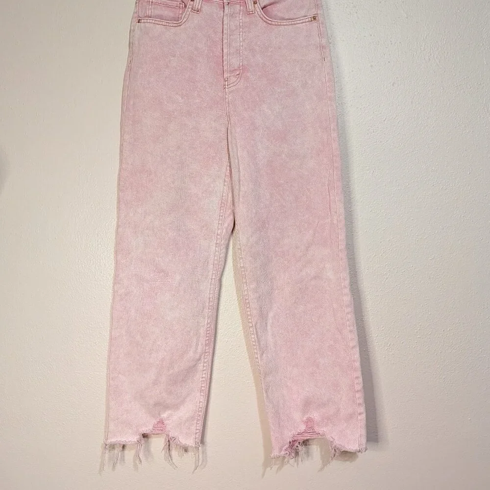 ⭐Wild Fable Women's Jeans Pants Pink Straight High Rise Cotton Blend Size 4⭐ - Picture 6 of 14